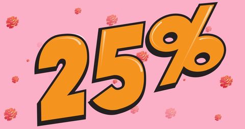 Bold 25% Discount Text on Pink Floral Background - Download Free Stock Images Pikwizard.com