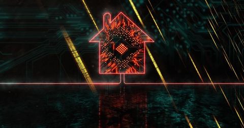 Futuristic Smart Home Digital Circuit Concept