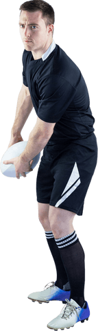 Rugby Player in Dynamic Move Holding Rugby Ball Transparent - Download Free Stock Videos Pikwizard.com