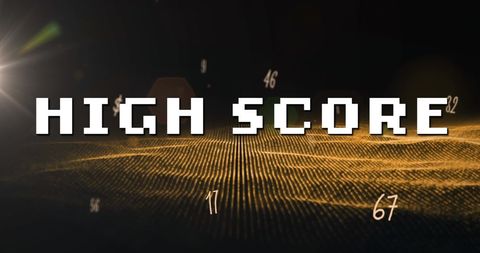 High Score Digital Art with Glowing Numbers