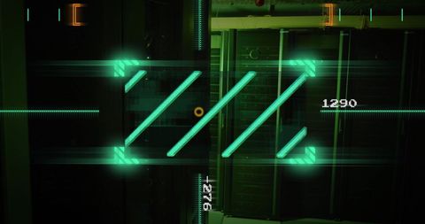 High-Tech Scanner Interface Over Dark Server Room - Download Free Stock Images Pikwizard.com