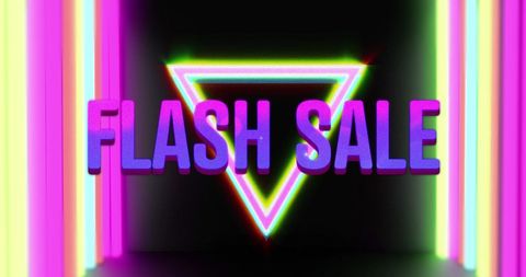 Vibrant Flash Sale Neon Advertisement Banner - Download Free Stock Images Pikwizard.com