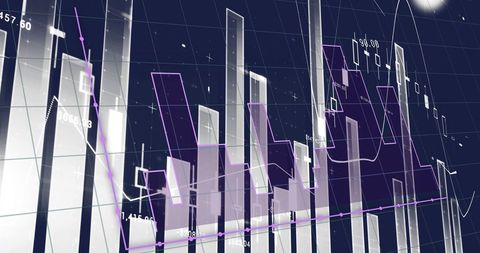 Abstract Financial Data Visualization with Bar and Line Graph - Download Free Stock Images Pikwizard.com