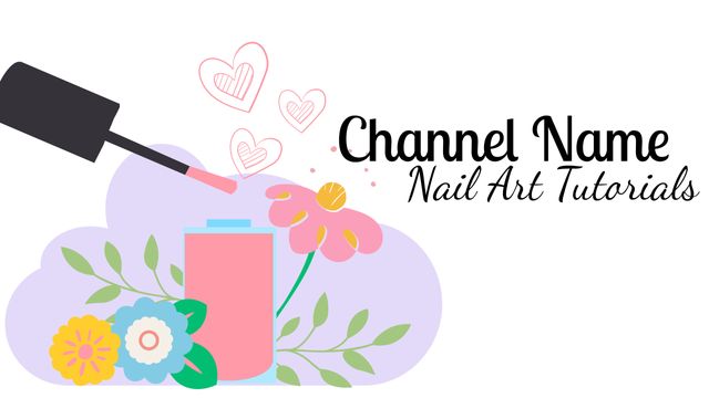 Vibrant Nail Art Channel Banner for Beauty and Craft Vloggers - Download Free Stock Templates Pikwizard.com