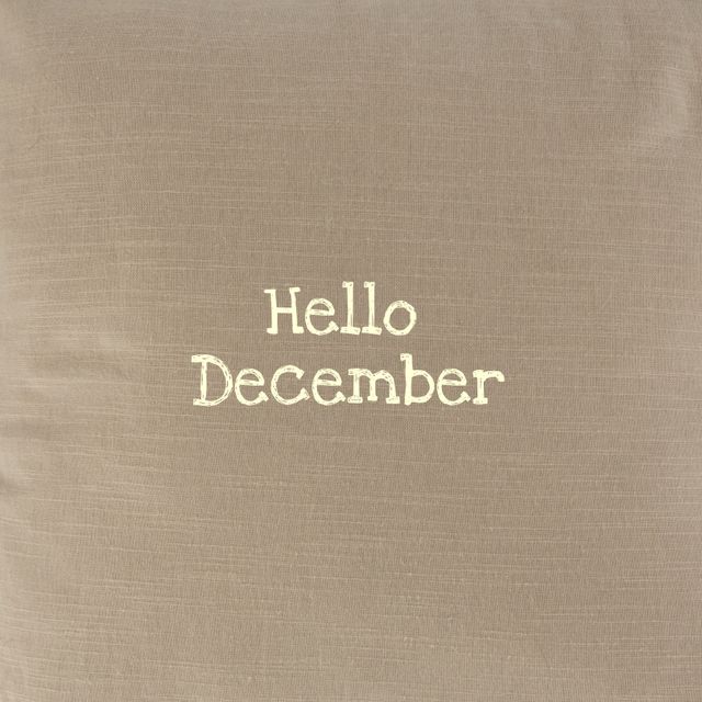 Composition of hello december text over gray background. Christmas, winter and celebration concept digitally generated video.