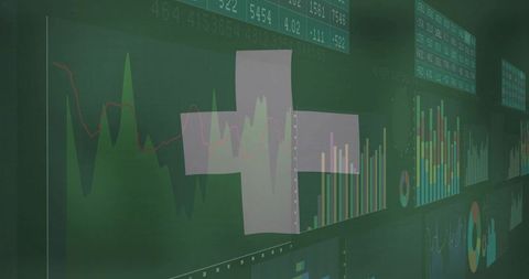 Swiss Cross Overlay on Analytics Dashboard for Financial Data