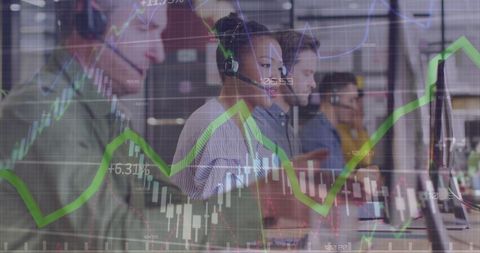 Colleagues Analyzing Financial Data with Technology and Communication - Download Free Stock Images Pikwizard.com