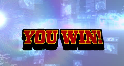 Winning Message on Digital Interface Background