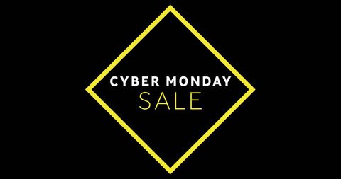 Cyber Monday Sale Announcement on Black Background - Download Free Stock Images Pikwizard.com
