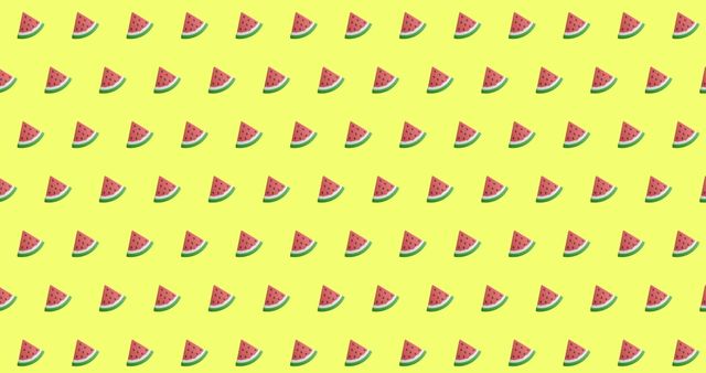 Watermelon Slice Pattern on Bright Yellow Background for Summer - Download Free Stock Images Pikwizard.com