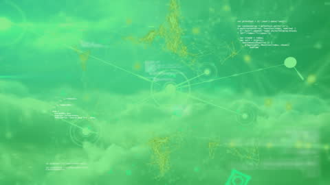 Futuristic Digital Network Visualizing Data Flow