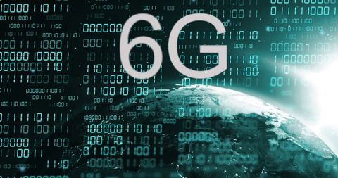 Digital Concept of 6G Network with Binary Code and Globe - Download Free Stock Images Pikwizard.com