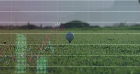 Digital Data Overlay on Golf Course Landscape - Download Free Stock Images Pikwizard.com