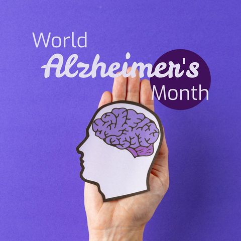 world alzheimer's month promotional design with brain artwork - Download Free Stock Templates Pikwizard.com