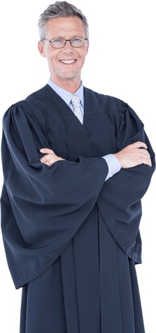 transparent judge in black robe crossing arms - Download Free Stock Videos Pikwizard.com