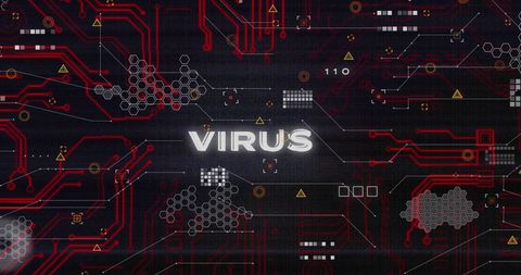 Digital Virus Concept with Cybersecurity Imagery and Data Symbols - Download Free Stock Images Pikwizard.com