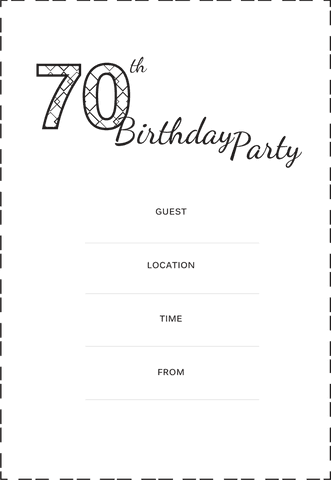 Transparent 70th Birthday Party Invitation with Patterned Number - Download Free Stock Videos Pikwizard.com