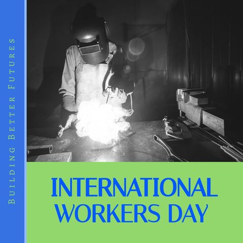 international workers day welding celebration poster - Download Free Stock Templates Pikwizard.com
