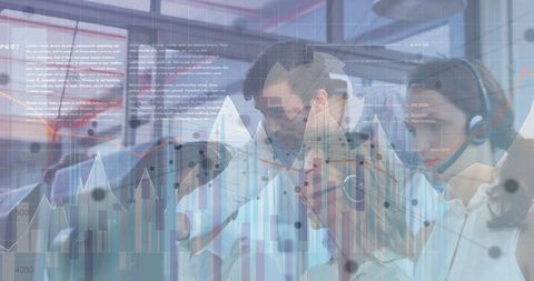 financial data insights with team collaboration overlay - Download Free Stock Images Pikwizard.com
