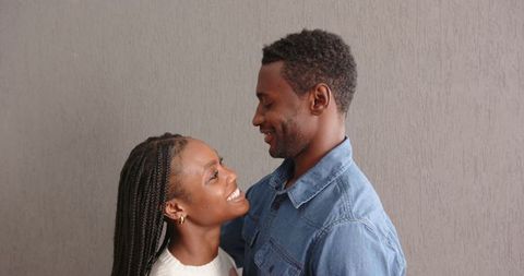 Affectionate African American Couple Sharing Tender Moment