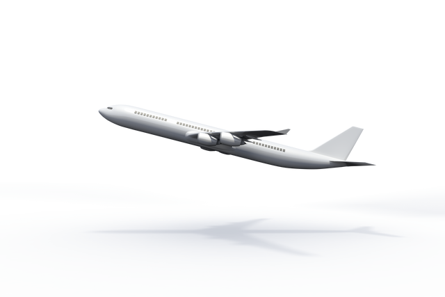 Digital illustration of white plane taking off on transparent background - Download Free Stock Videos Pikwizard.com