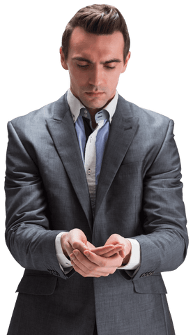 transparent businessman demanding attention with empty hands - Download Free Stock Videos Pikwizard.com