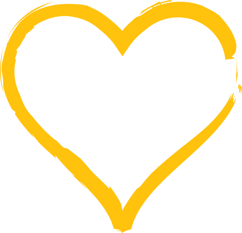 Yellow Heart Illustration on Transparent Background for Love and Romance