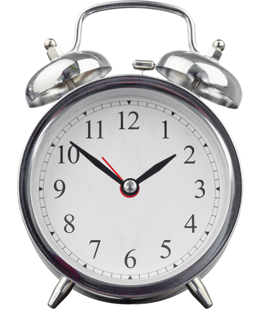 Transparent Silver Alarm Clock on White Background with Red Second Hand - Download Free Stock Videos Pikwizard.com