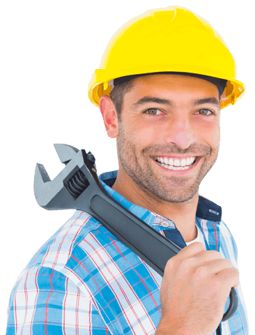 Transparent Smiling Handyman Holding Large Adjustable Spanner - Download Free Stock Videos Pikwizard.com