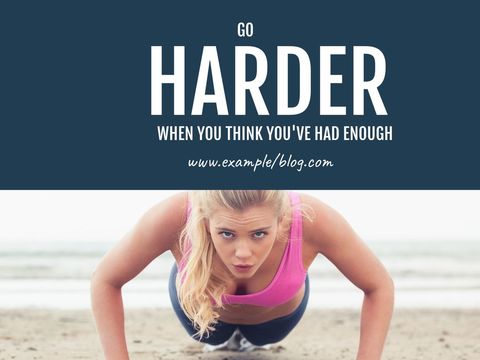 motivational fitness template featuring determined woman in push-up pose - Download Free Stock Templates Pikwizard.com