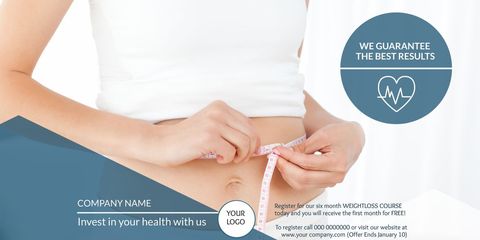 wellness program promotion with waistline measurement - Download Free Stock Templates Pikwizard.com