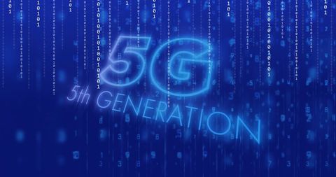 Futuristic 5G Technology Concept with Binary Code - Download Free Stock Images Pikwizard.com