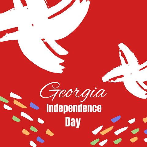 Georgia Independence Day Celebration Banner with National Colors - Download Free Stock Templates Pikwizard.com
