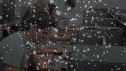 Students Collaborating in Digital Network Universe