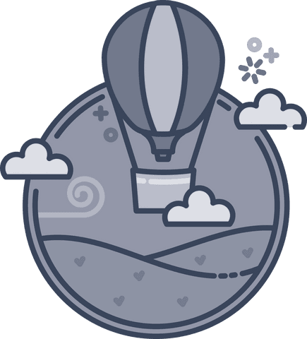 transparent vector hot air balloon over mountain illustration - Download Free Stock Videos Pikwizard.com