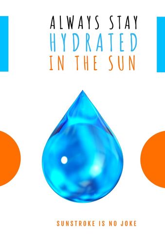 Hydration reminder advert with vibrant water droplet design