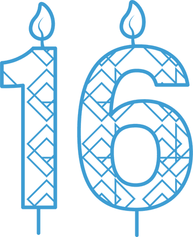 blue number 16 birthday candle illustration transparent background - Download Free Stock Videos Pikwizard.com