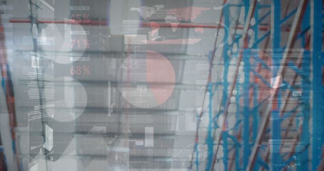 Abstract Data Center With Digital Interface Overlay - Download Free Stock Images Pikwizard.com