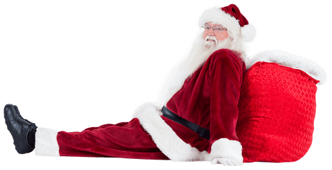 Transparent Santa Relaxing with Bag of Gifts - Download Free Stock Videos Pikwizard.com