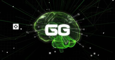 digital brain with 5g text on abstract black background - Download Free Stock Images Pikwizard.com