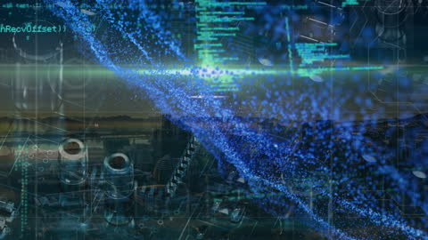 Futuristic Digital Interface Overlaying Cityscape Technology