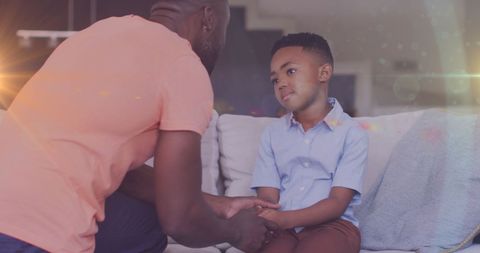 Father and Son in Heartfelt Communication Moment at Home - Download Free Stock Images Pikwizard.com