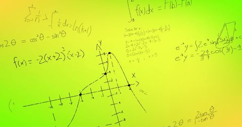 Complex Mathematical Formulae on Bright Yellow Background - Download Free Stock Images Pikwizard.com