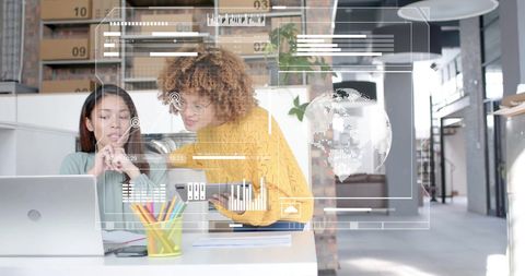 Digital Collaboration and Data Analysis in Modern Office