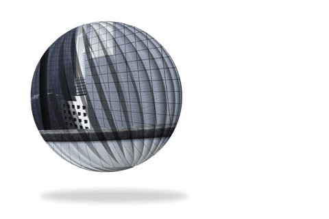 transparent sphere with modern buildings - Download Free Stock Videos Pikwizard.com