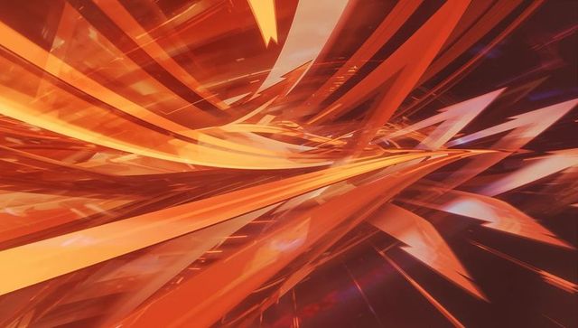 Fiery Abstract Shards Swirling in Futuristic Digital Space