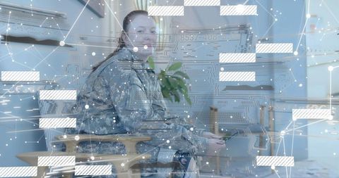 Military Professional Embracing Modern Technology with Tablet