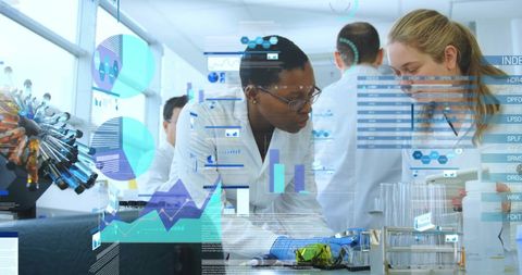 diverse female scientists analyzing data in modern laboratory - Download Free Stock Images Pikwizard.com