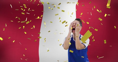 Celebrating Female Soccer Player with Peru Flag