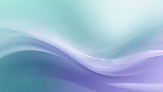 Flowing translucent waves in teal and lavender gradient, minimalist glowing ribbons